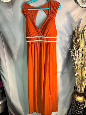 Orange Cutout Maxi Dress NWT